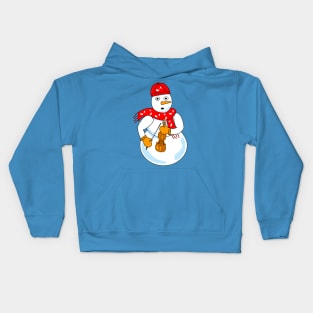 Violin Snowman Kids Hoodie